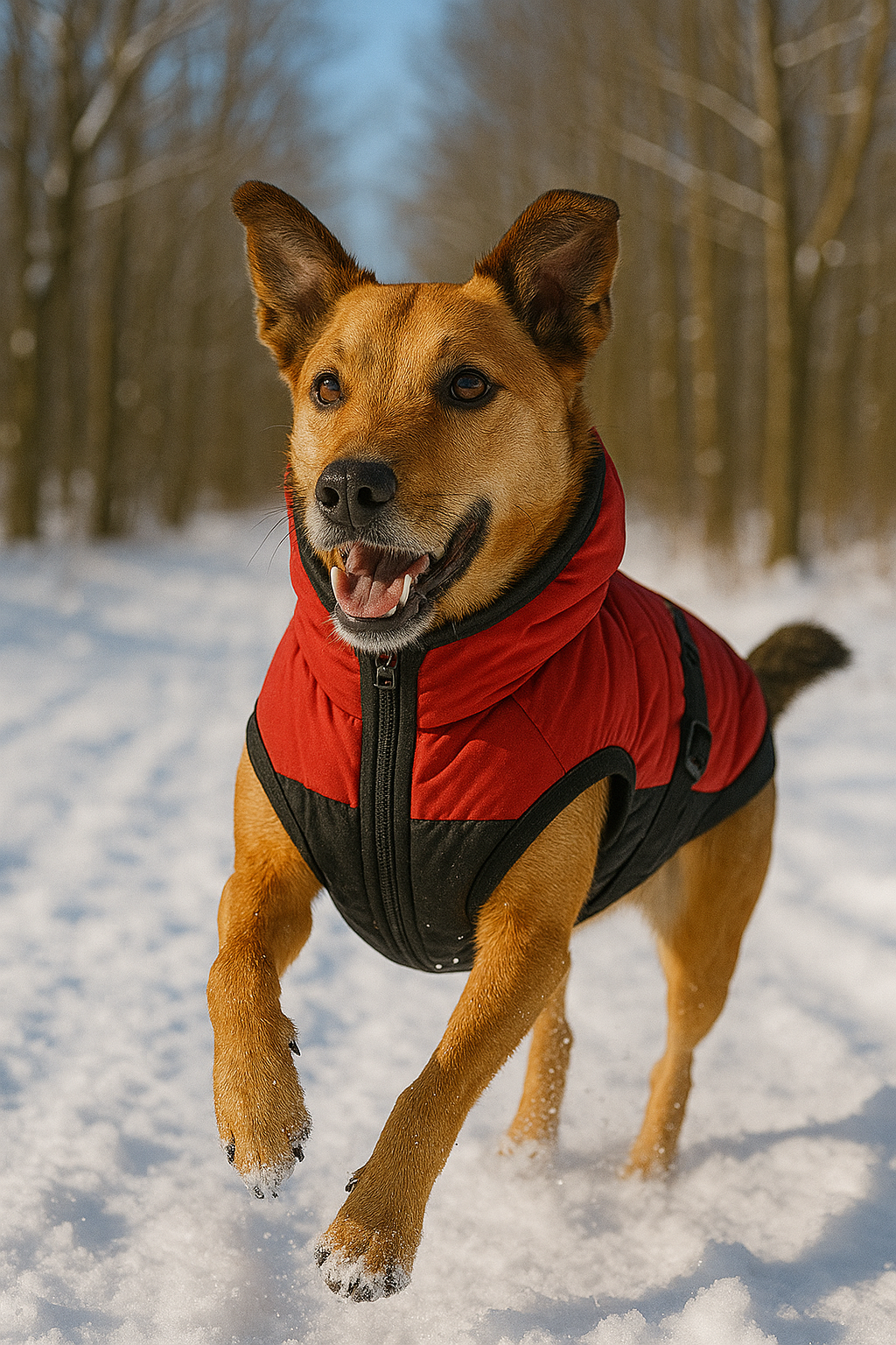 Wasserabweisende Hunde Winterjacke inkl. Geschirr