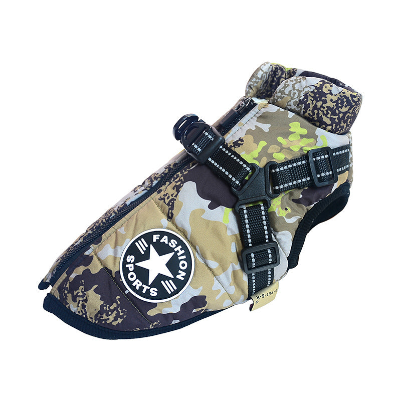 Wasserabweisende Hunde Winterjacke inkl. Geschirr